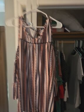 Robert Louis Orange & Navy Striped Maxi Dress